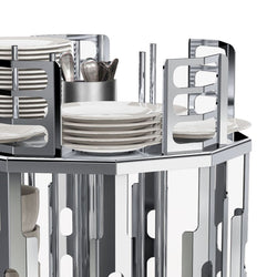 Dozownik filiżanek - / & spodków - obrotowy - chromowany