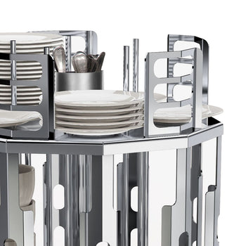 Dozownik filiżanek-/ & spodków - obrotowy - chromowany - Prime Gastro