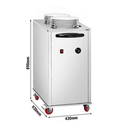 Podgrzewacz do talerzy - podgrzewany - z kółkami - 2x40 talerzy