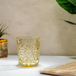 (6 szt.) Szklanka wysoka do drinków - Libbey, Hobstar - 350ml - Żółty - do zmywarki; zestaw 6 szt.