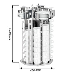 Dozownik filiżanek -/ & spodków - obrotowy - chrom