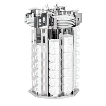 Dozownik filiżanek -/ & spodków - obrotowy - chrom - Prime Gastro