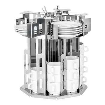 Dozownik filiżanek -/ & spodków - obrotowy - chrom - Prime Gastro