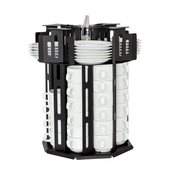 Dozownik filiżanek -/ & spodków - obrotowy - czarny - Prime Gastro