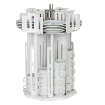 Dozownik filiżanek -/ & spodków - obrotowy - biały - Prime Gastro