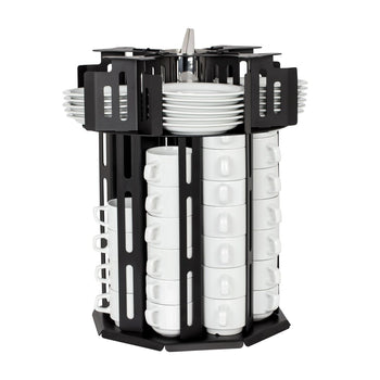 Dozownik filiżanek -/ & spodków - obrotowy - czarny - Prime Gastro