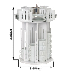 Dozownik filiżanek -/ & spodków - obrotowy - biały