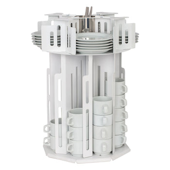 Dozownik filiżanek -/ & spodków - obrotowy - biały - Prime Gastro