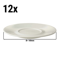 (12 szt.) LUX - Spodek Maastricht - Ø 18 cm - Kość słoniowa