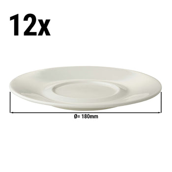 (12 szt.) LUX - Spodek Maastricht - Ø 18 cm - Kość słoniowa - Prime Gastro