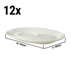 (12 szt.) LUX - Spodek / Talerz Maastricht - 23,5 x 18 cm - Kość Słoniowa