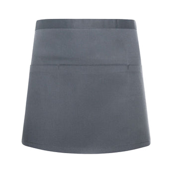 (6 szt.) KARLOWSKY | Fartuch w talii Basic z kieszonką - Antracyt - Prime Gastro