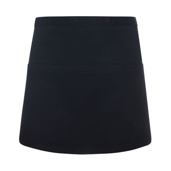 (6 szt.) KARLOWSKY | Fartuch w talii Basic z kieszonką - Czarny - Prime Gastro