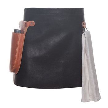 (6 szt.) KARLOWSKY | Skórzany fartuch w talii - Czarny - Prime Gastro