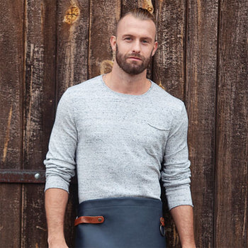 KARLOWSKY | Skórzany fartuch w talii - Atramentowy - Prime Gastro