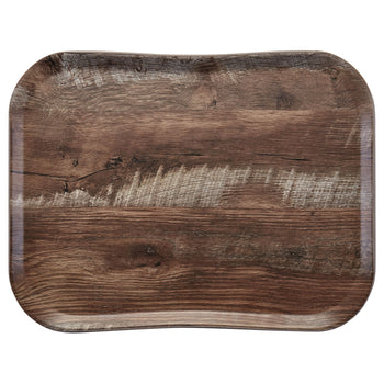 (12 szt.) CAMBRO | CENTURY™ - Taca z włókna szklanego - GN 1/2 - efekt ciemnego drewna dębowego - gładka - Prime Gastro