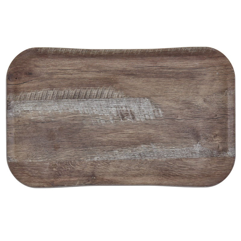 (12 szt.) CAMBRO | CENTURY™ - Taca z włókna szklanego - prostokątna - 530x370mm - efekt ciemnego drewna dębowego - gładka