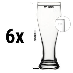 (6 sztuk) Szklanka do piwa pszenicznego - BEER SPECIALS - 665 ml - skalibrowana na 500 ml