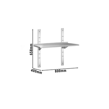Półki naścienne PREMIUM - 800x400mm - z 1 piętrem - Prime Gastro