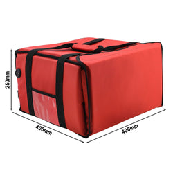 WarmBag/Torba na pizzę PRO - Podgrzewana torba kurierska na 4 pudełka do pizzy 35x35cm - Czerwona