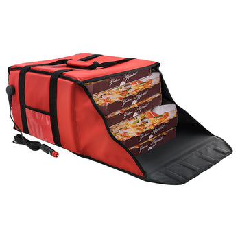 WarmBag/Torba na pizzę PRO - Podgrzewana torba kurierska na 4 pudełka do pizzy 35x35cm - Czerwona - Prime Gastro