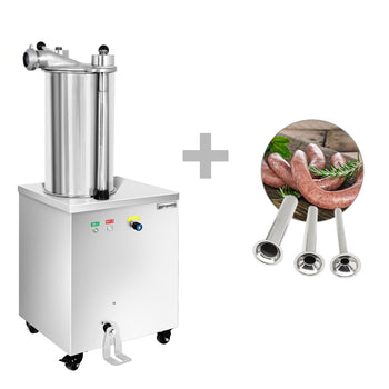 Hydrauliczny napełniacz do kiełbas - 25 litrów - 1,5 kW - stal nierdzewna - Prime Gastro
