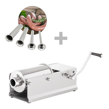 Ręczna nadziewarka do kiełbas - 5 litrów - stal nierdzewna - włącznie z 4 nasadkami - Prime Gastro