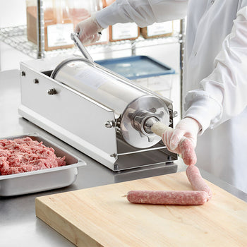 Ręczna nadziewarka do kiełbas - 5 litrów - stal nierdzewna - włącznie z 4 nasadkami - Prime Gastro