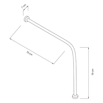 Uchwyt ustawiony pod kątem - Stal nierdzewna - 90° - Długość: 700 mm - Prime Gastro