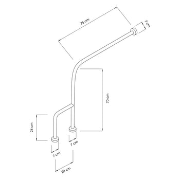 Uchwyt ustawiony pod kątem - Stal nierdzewna - Długość: 700 mm - Prime Gastro