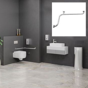 Uchwyt ustawiony pod kątem - Stal nierdzewna - Długość: 350 mm - Prime Gastro