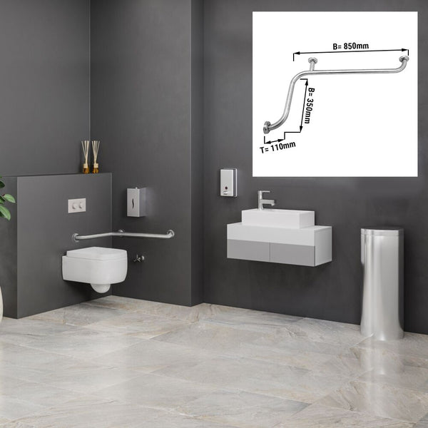 Uchwyt ustawiony pod kątem - Stal nierdzewna - Długość: 350 mm - Prime Gastro