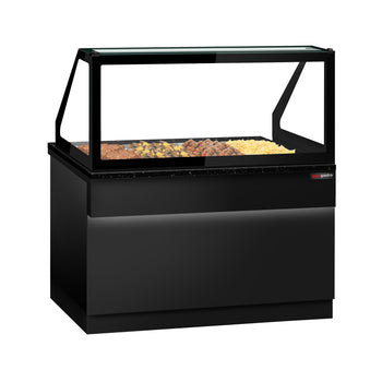 Witryna grzewcza TORONTO - 1500 mm - dla 4x GN 1/1 - czarny panel przedni - blat roboczy kuchenny z czarnego granitu - Prime Gastro