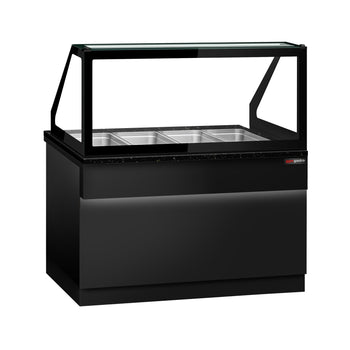 Witryna grzewcza TORONTO - 1500 mm - dla 4x GN 1/1 - czarny panel przedni - blat roboczy kuchenny z czarnego granitu - Prime Gastro