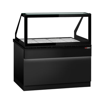 Witryna grzewcza TORONTO - 1500 mm - dla 4x GN 1/1 - czarny panel przedni - blat roboczy kuchenny z czarnego granitu - Prime Gastro