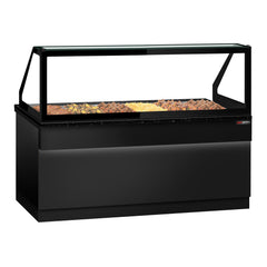 TORONTO warming display case - 2100 mm - for 6x GN 1/1 - black front panel - black granite kitchen worktop