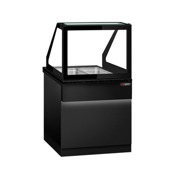 Witryna grzewcza TORONTO - 800 mm - dla 2x GN 1/1 - czarny panel przedni - blat roboczy kuchenny z czarnego granitu - Prime Gastro