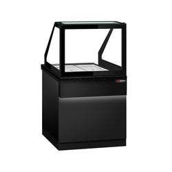 Witryna grzewcza TORONTO – 800 mm – czarny front – na 2x GN 1/1 – czarny blat granitowy