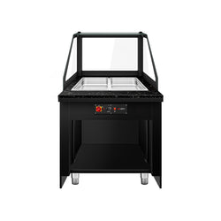 Witryna grzewcza TORONTO – 800 mm – czarny front – na 2x GN 1/1 – czarny blat granitowy