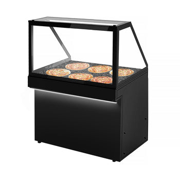 Lada chłodnicza TORONTO - 1300 mm - czarny panel przedni - oświetlenie LED - podgrzewana płyta - Prime Gastro