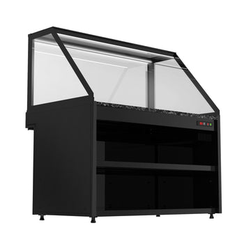 Lada chłodnicza TORONTO - 1300 mm - czarny panel przedni - oświetlenie LED - podgrzewana płyta - Prime Gastro