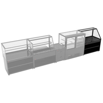 Witryna do ekspozycji gorących potraw TORONTO – 1800 mm – czarny front – podgrzewana płyta - Prime Gastro