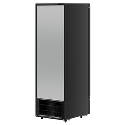 Regał chłodniczy przyścienny - 630mm - 443L - z 1 podwójnie przeszklonymi, z aluminiową ramą drzwiami uchylnymi & 5 półek - Czarny