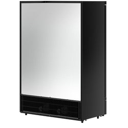 Regał chłodniczy przyścienny - 1260mm - 991L - z 2 podwójnie przeszklonymi, z aluminiową ramą, samodomykającymi drzwiami uchylnymi & 5 półek - Czarny Mat