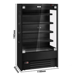 Witryna chłodnicza naścienna - 1100 mm - z oświetleniem LED, szklanymi drzwiami & 4 półkami
