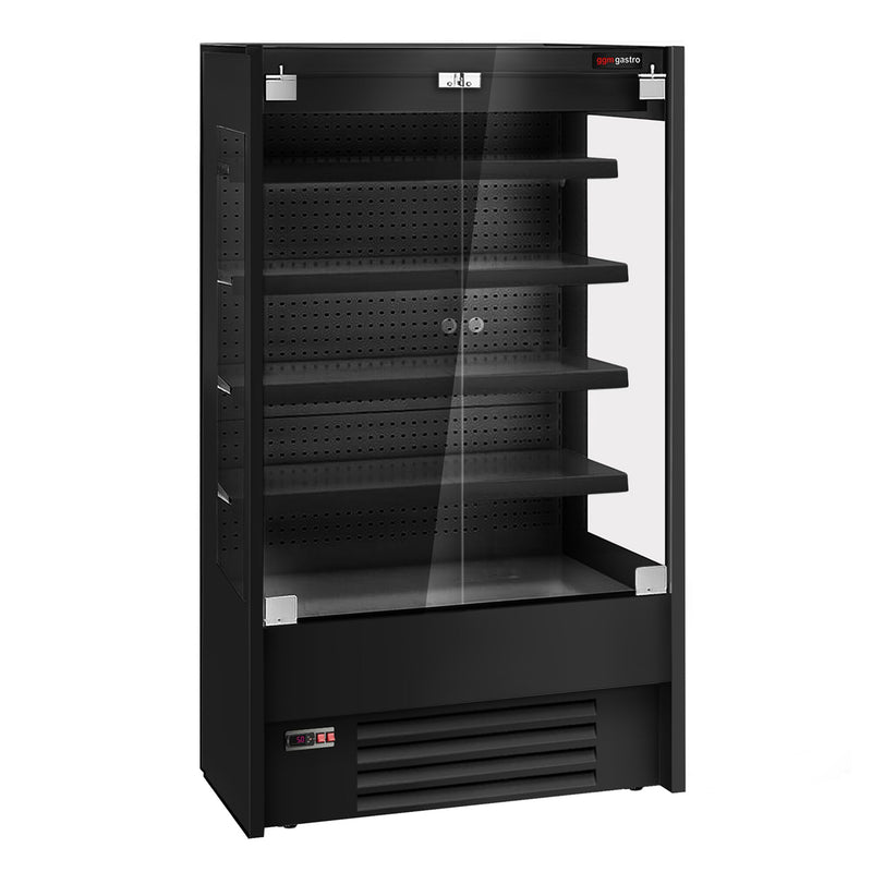 Witryna chłodnicza naścienna - 1100 mm - z oświetleniem LED, szklanymi drzwiami & 4 półkami