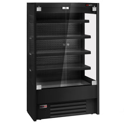Witryna chłodnicza naścienna - 1100 mm - z oświetleniem LED, szklanymi drzwiami & 4 półkami