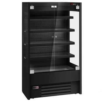 Witryna chłodnicza naścienna - 1100 mm - z oświetleniem LED, szklanymi drzwiami & 4 półkami - Prime Gastro