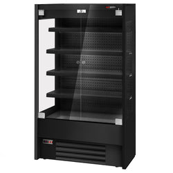 Witryna chłodnicza naścienna - 1100 mm - z oświetleniem LED, szklanymi drzwiami & 4 półkami