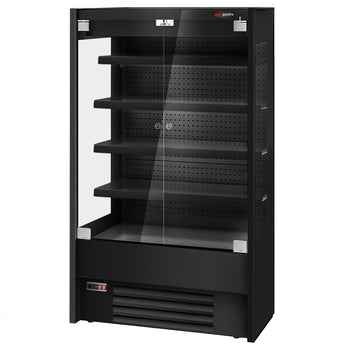 Witryna chłodnicza naścienna - 1100 mm - z oświetleniem LED, szklanymi drzwiami & 4 półkami - Prime Gastro